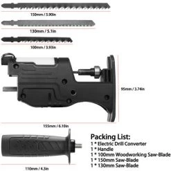 SUPERSELLER Scie Sabre Perceuse électrique Scie électrique Modifiée Scie Alternative électrique Scie Sabre Domestique Perceuse électrique Tourner Scie Sauteuse Outil De Coupe Portable Pour Le Travail Du Bois Avec Pot D'huile, Le Noir -Scie électrique portative Soldes 47158696 5