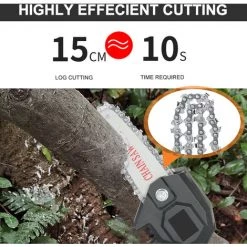 SUPERSELLER Guide Et Chaîne Pour Tronçonneuse Accessoires De Scie à Chaîne électrique à Chaîne En Acier De Remplacement Pour Mini Tronçonneuse De 4 Pouces, Noir - Noir -Scie électrique portative Soldes 47810125 4