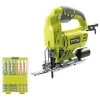 Pack RYOBI Scie Sauteuse électrique 500W RJS720-G - Coffret De 10 Lames RAK10JSB