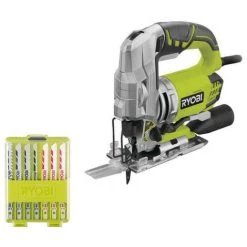 Pack RYOBI Scie Sauteuse Pendulaire électrique 680W RJS1050-K - Coffret De 10 Lames RAK10JSB