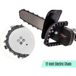 SUPERSELLER Scie à Chaîne électroportative 11, 5 Pouces Scie à Chaîne électrique Meuleuse D'angle Bricolage Convertisseur Adaptateur Sans Fil Tronçonneuse Interrupteur Avec Support Pour Le Travail Du Bois, Argent -Scie électrique portative Soldes 48787087 3