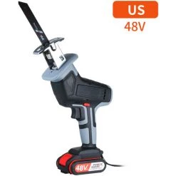 SUPERSELLER Scie Sabre Scie Alternative électrique 48VF ​​Scie Alternative Li-ion Sans Fil Chargeur Rapide Pour La Coupe Du Bois Et Du Métal Vitesse Variable Et Changement De Lame Sans Outil Tension De Taux 21V 1 Batterie, US 36Vx1