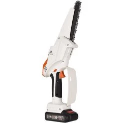 SUPERSELLER Scie à Chaîne électroportative Tronçonneuse Sans Fil 6 Pouces Pour Jardinage élagage Coupe Portable Pour Hommes Femmes, Blanc -Scie électrique portative Soldes 48787908 3