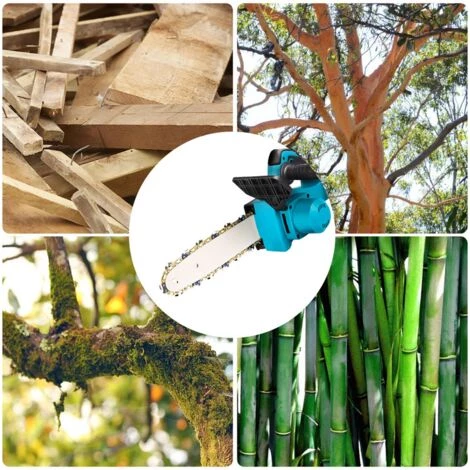 Scie à Chaîne Tronçonneuse électrique Sans Fil - 10 Pouces - Bleu - Moteur Sans Balai - Pour Le Jardinage Et Le Travail Du Bois Coupeur De Bois - Pour Makita 18V - ONEVAN 5 Scie à Chaîne Tronçonneuse électrique Sans Fil - 10 Pouces - Bleu - Moteur Sans Balai - Pour Le Jardinage Et Le Travail Du Bois Coupeur De Bois - Pour Makita 18V - ONEVAN – Image 5