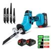 ONEVAN Scie Sabre électrique, Scie Alternative Sans Fil, Lame De Scie à Bois En Métal Avec 1 Batterie Et 4 Lames, Machine De Découpe à Poignée Adaptée à La Batterie Makita 18 V