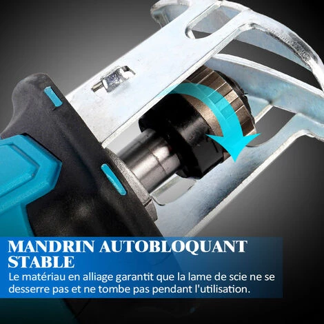 ONEVAN Scie Sabre électrique, Scie Alternative Sans Fil, Lame De Scie à Bois En Métal Avec 1 Batterie Et 4 Lames, Machine De Découpe à Poignée Adaptée à La Batterie Makita 18 V 4 ONEVAN Scie Sabre électrique, Scie Alternative Sans Fil, Lame De Scie à Bois En Métal Avec 1 Batterie Et 4 Lames, Machine De Découpe à Poignée Adaptée à La Batterie Makita 18 V – Image 4