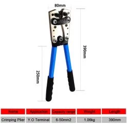 SUPERSELLER Pince à Sertir Et Coupe Cable électroportatif Pince à Sertir Pour Cosse De Câble De Borne YO Plug Pince à Sertir Outil De Sertissage De Borne 6-50mm² Six Tailles De Sertissage, Bleu 7 SUPERSELLER Pince à Sertir Et Coupe Cable électroportatif Pince à Sertir Pour Cosse De Câble De Borne YO Plug Pince à Sertir Outil De Sertissage De Borne 6-50mm² Six Tailles De Sertissage, Bleu -Scie électrique portative Soldes 48888807 3