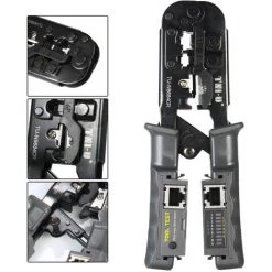 Pince à Sertir Et Coupe Cable électroportatif TNI-U TU-N5684CR Pince à Sertir Et à Tester Les Fils 2 En 1 RJ11 RJ12 RJ45 Pince à Sertir Les Câbles Pince à Dénuder Coupe-fil Testeur, 0 -Scie électrique portative Soldes 48888852 3