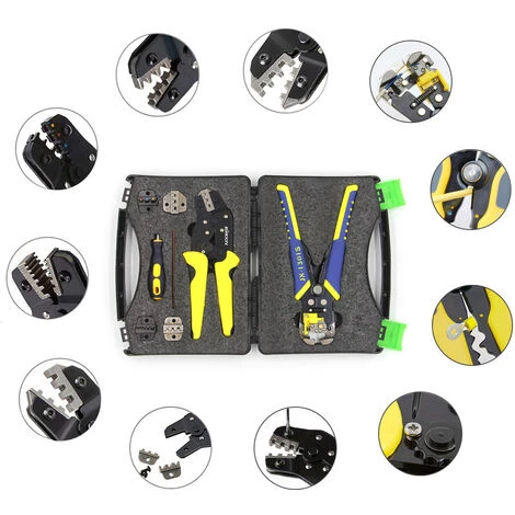 SUPERSELLER Pince à Sertir Et Coupe Cable électroportatif Pinces à Sertir Professionnelles Ingénierie Multifonctionnelle Pinces à Sertir Pour Bornes à Cliquet Pinces à Dénuder Bootlace Ferrule Crimper Tool Bornes D'extrémité De Cordon Kit De Pinces, Multicolore 5 SUPERSELLER Pince à Sertir Et Coupe Cable électroportatif Pinces à Sertir Professionnelles Ingénierie Multifonctionnelle Pinces à Sertir Pour Bornes à Cliquet Pinces à Dénuder Bootlace Ferrule Crimper Tool Bornes D'extrémité De Cordon Kit De Pinces, Multicolore – Image 5