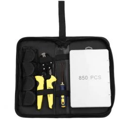 PARON Pince à Sertir Et Coupe Cable électroportatif Outil De Sertissage De Bornes De Fil Kit De Sertissage à Cliquet Isolé à Mâchoire Interchangeable Avec Emballage De Sac De Bornes Isolées 850PCS 0.5-6.0mm², Jaune -Scie électrique portative Soldes 48889398 4