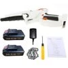 SUPERSELLER Scie à Chaîne électroportative Mini Tronçonneuse 6 Pouces Mini Tronçonneuse à Batterie Sans Fil 2, 7 Lbs. Scie à Chaîne Portative Légère Avec 2 Chaînes De Rechange Scie à Chaîne électrique Sans Fil Et 2 Batteries, Blanc - Blanc