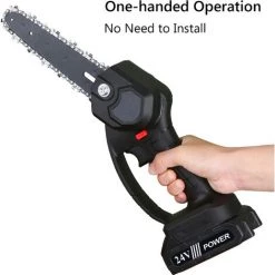SUPERSELLER Scie à Chaîne électroportative Mini Tronçonneuse 15, 2 Cm Petite Tronçonneuse électrique Sans Fil Avec Batterie 2 * 24 V Tronçonneuse Portative Avec 2 Chaînes De Rechange Petite Tronçonneuse Portable, Noir - Noir -Scie électrique portative Soldes 49928816 3
