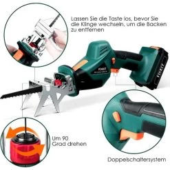 FIXKIT Scie Alternative Sans Fil 20V DY-B07 / Sans Batterie Ni Chargeur Avec Li Batterie, Indicateur De Niveau De Batterie Vitesse Variable -Scie électrique portative Soldes 50101712 5