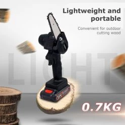 SUPERSELLER Scie à Chaîne électroportative Mini Tronçonneuse Sans Fil Petite Tronçonneuse à Bois élagage Tronçonneuse 500W Scie électrique Portable Rechargeable Pour La Coupe De Bois De Branche D'arbre, Noir - Noir -Scie électrique portative Soldes 50300934 5