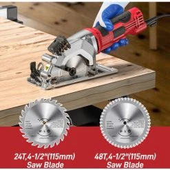 METERK Mini Scie Circulaire 480W 115 Mm, Scie Circulaire électrique Compacte 4,0 A Avec Guide Laser, 2 Lames 7 METERK Mini Scie Circulaire 480W 115 Mm, Scie Circulaire électrique Compacte 4,0 A Avec Guide Laser, 2 Lames -Scie électrique portative Soldes 50453764 3