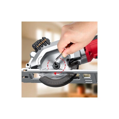 METERK Mini Scie Circulaire 480W 115 Mm, Scie Circulaire électrique Compacte 4,0 A Avec Guide Laser, 2 Lames 5 METERK Mini Scie Circulaire 480W 115 Mm, Scie Circulaire électrique Compacte 4,0 A Avec Guide Laser, 2 Lames – Image 5