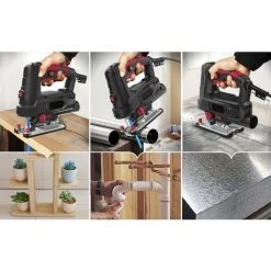 METERK Scie Sauteuse 800 W 6 Scie Sauteuse à Vitesse Variable Avec Clé De Règle De Guide De Lames De Scie -Scie électrique portative Soldes 50454189 4