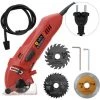 SUPERSELLER Scie Circulaire 400 W Multifonctionnel Mini électrique Scie Circulaire Kit Machine De Découpe Ensemble Bricolage Lames Guide Règle Outil De Travail Du Bois, Prise UE - Prise UE