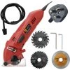 SUPERSELLER Scie Circulaire 400 W Multifonctionnel Mini électrique Scie Circulaire Kit Machine De Découpe Ensemble Bricolage Lames Guide Règle Outil De Travail Du Bois, Prise Britannique - Prise Britannique