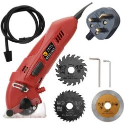 SUPERSELLER Scie Circulaire 400 W Multifonctionnel Mini électrique Scie Circulaire Kit Machine De Découpe Ensemble Bricolage Lames Guide Règle Outil De Travail Du Bois, Prise Britannique - Prise Britannique