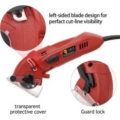 SUPERSELLER Scie Circulaire 400 W Multifonctionnel Mini électrique Scie Circulaire Kit Machine De Découpe Ensemble Bricolage Lames Guide Règle Outil De Travail Du Bois, Prise Britannique - Prise Britannique -Scie électrique portative Soldes 50462589 3