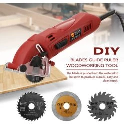 SUPERSELLER Scie Circulaire 400 W Multifonctionnel Mini électrique Scie Circulaire Kit Machine De Découpe Ensemble Bricolage Lames Guide Règle Outil De Travail Du Bois, Prise Britannique - Prise Britannique -Scie électrique portative Soldes 50462589 4