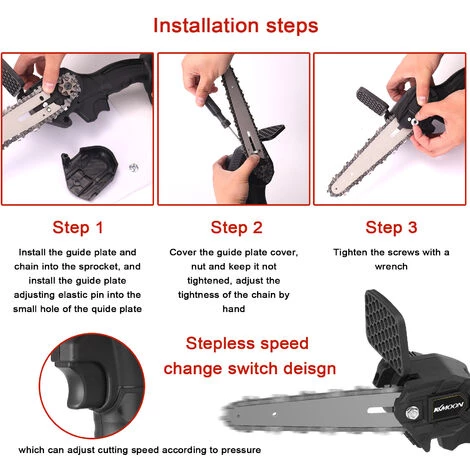 LIFCAUSAL Mini Scies D'élagage électriques Portables à Vitesses Variables à L'infini Petite Brosse à Fendre Le Bois Rechargeable Tronçonneuse Outil De Travail Du Bois à Une Main Pour Jardin Verger Branche Clip, 6 Pouces 21V (deux Piles) 4 LIFCAUSAL Mini Scies D'élagage électriques Portables à Vitesses Variables à L'infini Petite Brosse à Fendre Le Bois Rechargeable Tronçonneuse Outil De Travail Du Bois à Une Main Pour Jardin Verger Branche Clip, 6 Pouces 21V (deux Piles) – Image 4