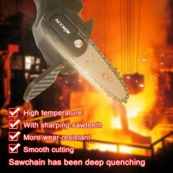 Scie à Chaîne électroportative KKmoon 21V 4 Pouces Scie à élaguer électrique Portable 388VF Petit Moteur De Brosse De Tronçonneuse à Fendre Le Bois Outil De Travail Du Bois à Une Main Pour Jardin Verger, Prise EU 2 Grosses Batteries - Prise EU 2 Grosses B -Scie électrique portative Soldes 51244948 4
