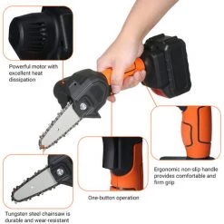 SUPERSELLER Scie à Chaîne électroportative Mini Tronçonneuse Sans Fil De 4 Pouces, 1X4000mAh - 1X4000mAh -Scie électrique portative Soldes 51244953 5