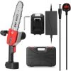 SUPERSELLER Scie à Chaîne électroportative Scie à élaguer électrique Portable De 8 Pouces 21V Rechargeable Petite Tronçonneuse à Fendre Le Bois Outil De Travail Du Bois à Une Main Pour Jardin Verger, Prise Britannique