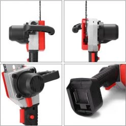 SUPERSELLER Scie à Chaîne électroportative Scie à élaguer électrique Portable De 8 Pouces 21V Rechargeable Petite Tronçonneuse à Fendre Le Bois Outil De Travail Du Bois à Une Main Pour Jardin Verger, Prise Britannique -Scie électrique portative Soldes 51244955 3