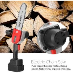 SUPERSELLER Scie à Chaîne électroportative Scie à élaguer électrique Portable De 8 Pouces 21V Rechargeable Petite Tronçonneuse à Fendre Le Bois Outil De Travail Du Bois à Une Main Pour Jardin Verger, Prise Britannique -Scie électrique portative Soldes 51244955 5