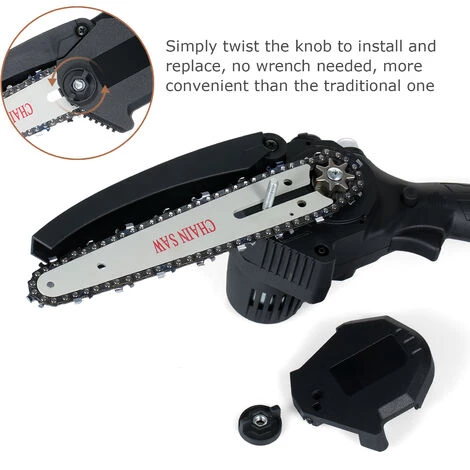 SUPERSELLER Scie à Chaîne électroportative Mini Tronçonneuse Sans Fil Portable 15, 2 Cm 21 V Tronçonneuses électriques Avec 2 Piles Pcs Tronçonneuse Portable à Une Main Pour L'exploitation Forestière Des Arbres De Jardin Couper La Coupe Du Bois De Buisson, Prise Brit 5 SUPERSELLER Scie à Chaîne électroportative Mini Tronçonneuse Sans Fil Portable 15, 2 Cm 21 V Tronçonneuses électriques Avec 2 Piles Pcs Tronçonneuse Portable à Une Main Pour L'exploitation Forestière Des Arbres De Jardin Couper La Coupe Du Bois De Buisson, Prise Brit – Image 5