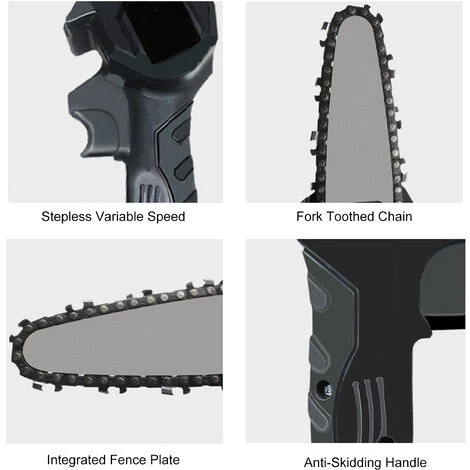 SUPERSELLER Scie à Chaîne électroportative 4in 550W Mini Tronçonneuse électrique Rechargeable Coupe-bois Sans Fil Portable Scie à Bois à Une Main Pour Jardinage élagage Coupe, UK Plug-Noir - UK Plug-Noir 4 SUPERSELLER Scie à Chaîne électroportative 4in 550W Mini Tronçonneuse électrique Rechargeable Coupe-bois Sans Fil Portable Scie à Bois à Une Main Pour Jardinage élagage Coupe, UK Plug-Noir - UK Plug-Noir – Image 4