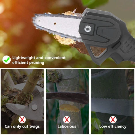 SUPERSELLER Scie à Chaîne électroportative Tronçonneuse Sans Fil 21V Avec Batterie 2.0Ah Et Chargeur Mini Scie à Chaîne électrique De 4 Pouces Pour Couper Le Bois, Couper Les Arbres, Travailler Le Bois, Prise EU Avec 1 Batterie - Prise EU Avec 1 Batterie 3 SUPERSELLER Scie à Chaîne électroportative Tronçonneuse Sans Fil 21V Avec Batterie 2.0Ah Et Chargeur Mini Scie à Chaîne électrique De 4 Pouces Pour Couper Le Bois, Couper Les Arbres, Travailler Le Bois, Prise EU Avec 1 Batterie - Prise EU Avec 1 Batterie – Image 3