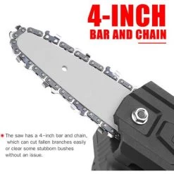 SUPERSELLER Scie à Chaîne électroportative Tronçonneuse Sans Fil 21V Avec Batterie 2.0Ah Et Chargeur Mini Scie à Chaîne électrique De 4 Pouces Pour Couper Le Bois, Couper Les Arbres, Travailler Le Bois, Prise EU Avec 1 Batterie - Prise EU Avec 1 Batterie 8 SUPERSELLER Scie à Chaîne électroportative Tronçonneuse Sans Fil 21V Avec Batterie 2.0Ah Et Chargeur Mini Scie à Chaîne électrique De 4 Pouces Pour Couper Le Bois, Couper Les Arbres, Travailler Le Bois, Prise EU Avec 1 Batterie - Prise EU Avec 1 Batterie -Scie électrique portative Soldes 51246064 4