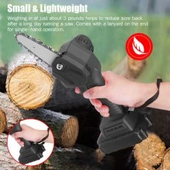 SUPERSELLER Scie à Chaîne électroportative Tronçonneuse Sans Fil 21V Avec Batterie 2.0Ah Et Chargeur Mini Scie à Chaîne électrique De 4 Pouces Pour Couper Le Bois, Couper Les Arbres, Travailler Le Bois, Prise EU Avec 1 Batterie - Prise EU Avec 1 Batterie 9 SUPERSELLER Scie à Chaîne électroportative Tronçonneuse Sans Fil 21V Avec Batterie 2.0Ah Et Chargeur Mini Scie à Chaîne électrique De 4 Pouces Pour Couper Le Bois, Couper Les Arbres, Travailler Le Bois, Prise EU Avec 1 Batterie - Prise EU Avec 1 Batterie -Scie électrique portative Soldes 51246064 5