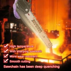 SUPERSELLER Scie à Chaîne électroportative Scie à élaguer électrique Portable 21V 8 Pouces Petite Tronçonneuse à Fendre Le Bois Moteur Sans Brosse Outil De Travail Du Bois à Une Main Pour Jardin Verger, Prise UE -Scie électrique portative Soldes 51246094 5