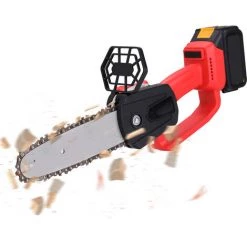 SUPERSELLER Scie à Chaîne électroportative Scie à Chaîne Sans Fil à Batterie Au Lithium 21V Scie Portative Rechargeable Intégrée Scies électriques à Bois, Prise UE