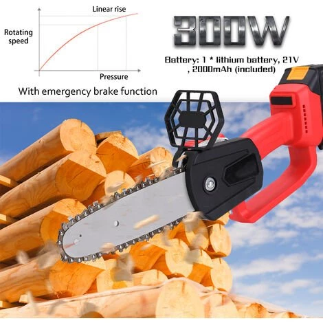 SUPERSELLER Scie à Chaîne électroportative Scie à Chaîne Sans Fil à Batterie Au Lithium 21V Scie Portative Rechargeable Intégrée Scies électriques à Bois, Prise UE 5 SUPERSELLER Scie à Chaîne électroportative Scie à Chaîne Sans Fil à Batterie Au Lithium 21V Scie Portative Rechargeable Intégrée Scies électriques à Bois, Prise UE – Image 5