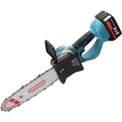 Scie à Chaîne électroportative KKmoon 21V Scie à élaguer électrique Portable Petite Tronçonneuse à Fendre Le Bois Outil De Travail Du Bois à Une Main Pour Jardin Verger, Prise Britannique -Scie électrique portative Soldes 51246126 3