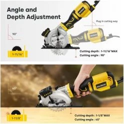 Scie Circulaire ENVENTOR 705W, 3500 RPM, 6 Lames 115mm (24T&60T), Guide Laser, Profondeur De Coupe Max 42,8mm (90°), 20mm (45°), Moteur En Cuivre Pur Pour Couper Le Bois, Le Métal Et Le Plastique 7 Scie Circulaire ENVENTOR 705W, 3500 RPM, 6 Lames 115mm (24T&60T), Guide Laser, Profondeur De Coupe Max 42,8mm (90°), 20mm (45°), Moteur En Cuivre Pur Pour Couper Le Bois, Le Métal Et Le Plastique -Scie électrique portative Soldes 51273634 3