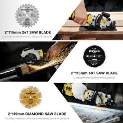 Scie Circulaire ENVENTOR 705W, 3500 RPM, 6 Lames 115mm (24T&60T), Guide Laser, Profondeur De Coupe Max 42,8mm (90°), 20mm (45°), Moteur En Cuivre Pur Pour Couper Le Bois, Le Métal Et Le Plastique 8 Scie Circulaire ENVENTOR 705W, 3500 RPM, 6 Lames 115mm (24T&60T), Guide Laser, Profondeur De Coupe Max 42,8mm (90°), 20mm (45°), Moteur En Cuivre Pur Pour Couper Le Bois, Le Métal Et Le Plastique -Scie électrique portative Soldes 51273634 4