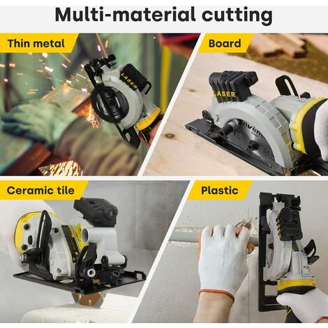 Scie Circulaire ENVENTOR 705W, 3500 RPM, 6 Lames 115mm (24T&60T), Guide Laser, Profondeur De Coupe Max 42,8mm (90°), 20mm (45°), Moteur En Cuivre Pur Pour Couper Le Bois, Le Métal Et Le Plastique 5 Scie Circulaire ENVENTOR 705W, 3500 RPM, 6 Lames 115mm (24T&60T), Guide Laser, Profondeur De Coupe Max 42,8mm (90°), 20mm (45°), Moteur En Cuivre Pur Pour Couper Le Bois, Le Métal Et Le Plastique – Image 5