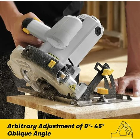 Scie Circulaire ENVENTOR 1200W, Moteur En Cuivre Pur, 5800 RPM, 2 Lames De Scie ? 185mm (40T&24T), Guide Laser, Profondeur De Coupe Max 62mm (90¡ã), 42mm(45¡ã), Coupe Du Bois, Du M¨¦tal Et Du Plastique 4 Scie Circulaire ENVENTOR 1200W, Moteur En Cuivre Pur, 5800 RPM, 2 Lames De Scie ? 185mm (40T&24T), Guide Laser, Profondeur De Coupe Max 62mm (90¡ã), 42mm(45¡ã), Coupe Du Bois, Du M¨¦tal Et Du Plastique – Image 4