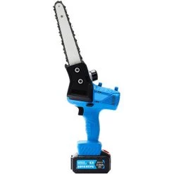 SUPERSELLER Scie à Chaîne électroportative Mini Tronçonneuse électrique Portative De 4, 7 Pouces Rechargeable Sans Fil Pour Le Travail Du Bois, Moteur Sans Balais, Coupe Rapide, Coupe-bois à Une Main Pour Le Jardinage, L'élagage, La Coupe, Prise UE - Prise UE