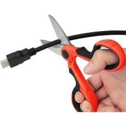 LITZEE Ciseaux D’ Électricien 142mm, Ciseaux à Lame Dentelée En Acier Inoxy De Qualité, Dénudeur De Câble Professionnel En ABS à Double Injection, Tranchants Et Durables, Adaptés Aux Gauchers / Droitiers -Scie électrique portative Soldes 51782913 5