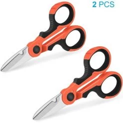 LITZEE Ciseaux D’ Électricien 142mm, Ciseaux à Lame Dentelée En Acier Inoxy De Qualité, Dénudeur De Câble Professionnel En ABS à Double Injection, Tranchants Et Durables, Adaptés Aux Gauchers / Droitiers