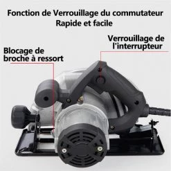 MERKMAK Scie Circulaire Electrique Reversible 1800W 180mm Profondeur De Coupe Reglable 60mm Avec Lame De Scie Cle Lunettes Et Gants 7 MERKMAK Scie Circulaire Electrique Reversible 1800W 180mm Profondeur De Coupe Reglable 60mm Avec Lame De Scie Cle Lunettes Et Gants -Scie électrique portative Soldes 52477794 3