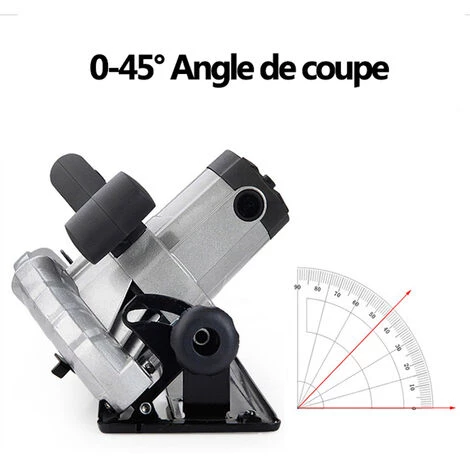 MERKMAK Scie Circulaire Electrique Reversible 1800W 180mm Profondeur De Coupe Reglable 60mm Avec Lame De Scie Cle Lunettes Et Gants 4 MERKMAK Scie Circulaire Electrique Reversible 1800W 180mm Profondeur De Coupe Reglable 60mm Avec Lame De Scie Cle Lunettes Et Gants – Image 4
